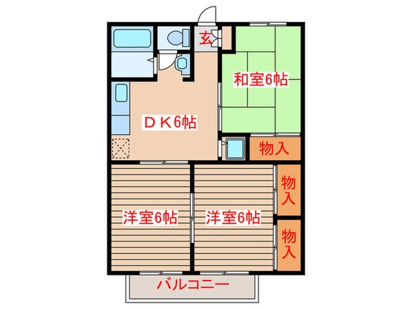 ルーナカーサＡ棟の物件間取画像